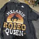 Melanin Rodeo Queen Bronc Rides African American Cowgirl T-Shirt 2XL