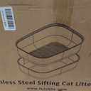 Stainless Steel Sifting Litter Box with Lid, Metal Litter Pan with Scoop for Big Cats Multi Cat, Extra Large Cats Litterbox Odor Control Easy Clean
