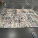 Washable Transitional Modern Taupe Rectangle Rug, Size 128×100