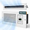 Room to Room Air Transfer Fan, Through-Wall Exhaust Vent Fan, Intelligent Air Exchange System, Hardwired, 5-Speed, Temperature Sensor, 90 CFM, RTR75