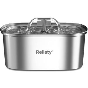 Cat Water Fountain Stainless Steel: 3.2L/108oz Pet Foundatin Water Bowl for Cats Inside Automatic Dog Drinking Dispenser Dish Animal Feeding & Watering Supplies Waterfall with 1 Replacement Filter