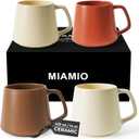 MIAMIO - Coffee Mugs Set of 4 / Large Ceramic Coffee Cups (14 oz) - Mug for Cappuccino, Tea, Espresso - Microwave and Dishwasher Safe - Luxe Collection (Beige Pastel)