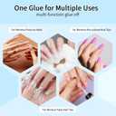 3 x Glue Nail Remover Kit-10ml-0.33FL.OZ Nail Glue Remover (2pcs) with Gel Nail Polish Remover, Steels Nail Pusher and Nail File-Easy Removal Debonder for Glue on Nail
