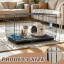 Rabbit Cage, Indoor Small Animal Cage, Easy to Clean Removable Tray, Dual Doors, Tool-Free Setup, Water Bottle, Food Bowl & Washable Small Nest for Hamster, Guinea Pig & Small Pets - Black