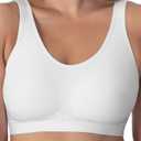 SHAPERMINT Wireless Bras for Women No Underwire Small to Plus Size Bralettes with Support and Natural Lift (White, XXXL)
