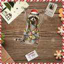 2 x Raccoon Christmas Ornament, Double-Sided Print, Racoon Ornament, Animal Ornaments, Funny Christmas Ornaments, Funny Raccoon Gifts for Women, Racoon Gift, for Grandkids, Family, Friends