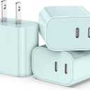 USB C Charger, Dual Port USB C Fast Charging Block，Type C Wall Charger Plug for iPhone 15/ 14/ 13/ 12/ 11/ Pro Max/ Plus/ Xs Max/ XR/ X, iPad Pro/ Samsung Galaxy(20W) (Green)