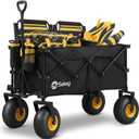 Sekey Heavy Duty Beach Wagon with 9" Big Sand-Proof Wheels 600lb Capacity, 200L Oversized Foldable Cart | Adjustable Handle & All-Terrain Tires for Sand, Camping, Groceries