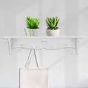 Floating Shelf, White Carved Wall Hanging Hollow Wall Shelf Wall Decoration Coat Rack Hook Wall Mounted Shelf, 59 x 13cm/23.2 x 5.1inch