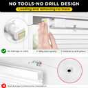 UNISHADES No Drill Blinds for Windows 1" Aluminum Cordless Mini Blinds L-Shaped Slat 100% Privacy, for Window Size 28" W × 48" H - White