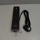 20W Mountable Power Strip USB C Recessed Power Strip USB-C Fast Charge 4 Outlet 3 USB Multiple Protection Built in Conference Desk Counter Workbench for PC Home Electric Appliance (USB C Black)