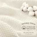Waffle Weave Shower Curtain - Ivory Cotton Fabric Texture Heavyweight Shower Curtains for Bathroom,Washable,72Wx72L
