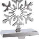 Snowflake Christmas Stocking Hangers for MantelSnowflake Christmas Stocking Holders for Fireplace Mantel Hooks Hanger for Christmas Snowflake Stockings Clip for Christmas Decoration (Snowflake)