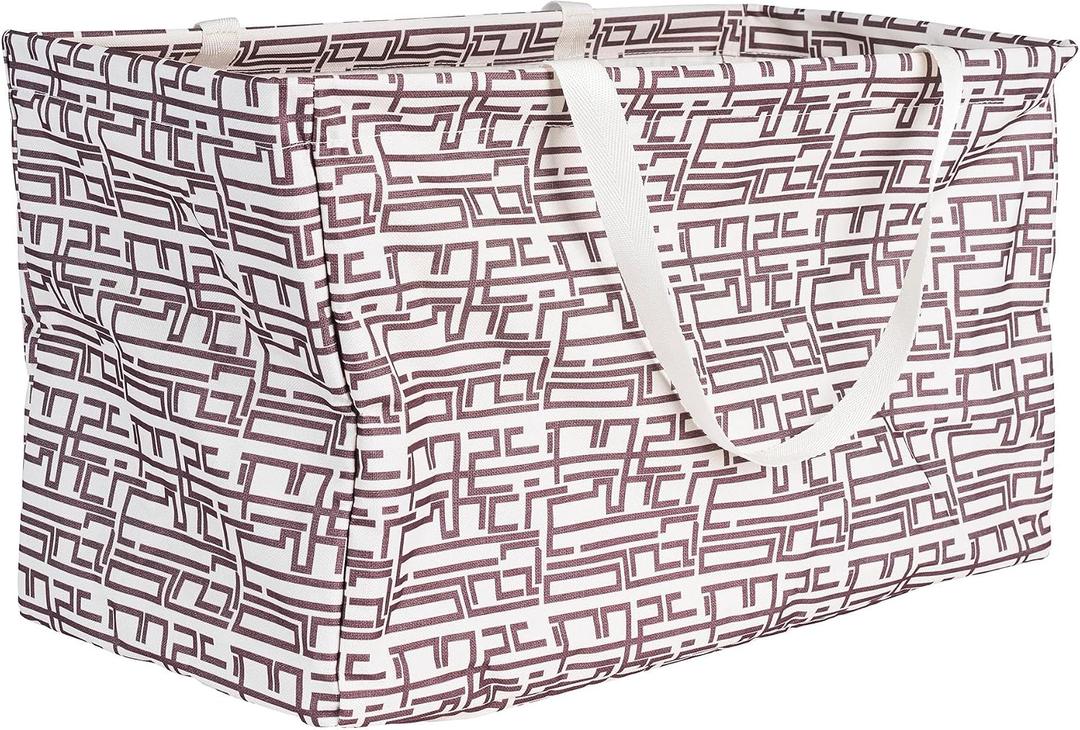 Household Essentials Tan Geometric Krush Container All-Purpose Utility Tote, 13"H x 22"W x 11"D