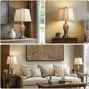 Vintage Table Lamps Set of 2 for Living Room Bedroom, 2 USB Ports 25'' Rustic Farmhouse Desk Lamp with Nightlight, Iron Gray Hollow Out Resin Lamp for End Table (Bulbs Included)