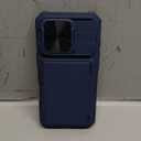 for iPhone 16 Pro Case with Card Holder (4-5 Cards), Slide Camera Cover, Military Grade Protection, Shockproof Heavy Duty Rugged Silicone Men Women Wallet Phone Case for iPhone 16 Pro, Blue