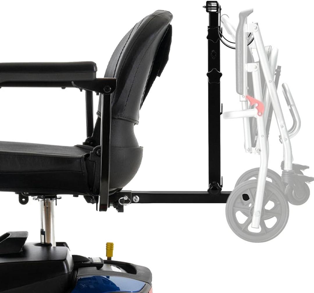 Rear Holder Kit for Mobility Scooters Power Wheelchair | Heavy Duty Metal Large Hooks for Walker Placement