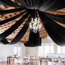 6 Panels 5ft(W) x 20ft(H) Black Ceiling Drapes for Wedding Parties 20 FT Extra Long Thick Polyester Wrinkle-Free Drapery Tent Decor Decorations for Birthday Party Ceremony Stage Swag