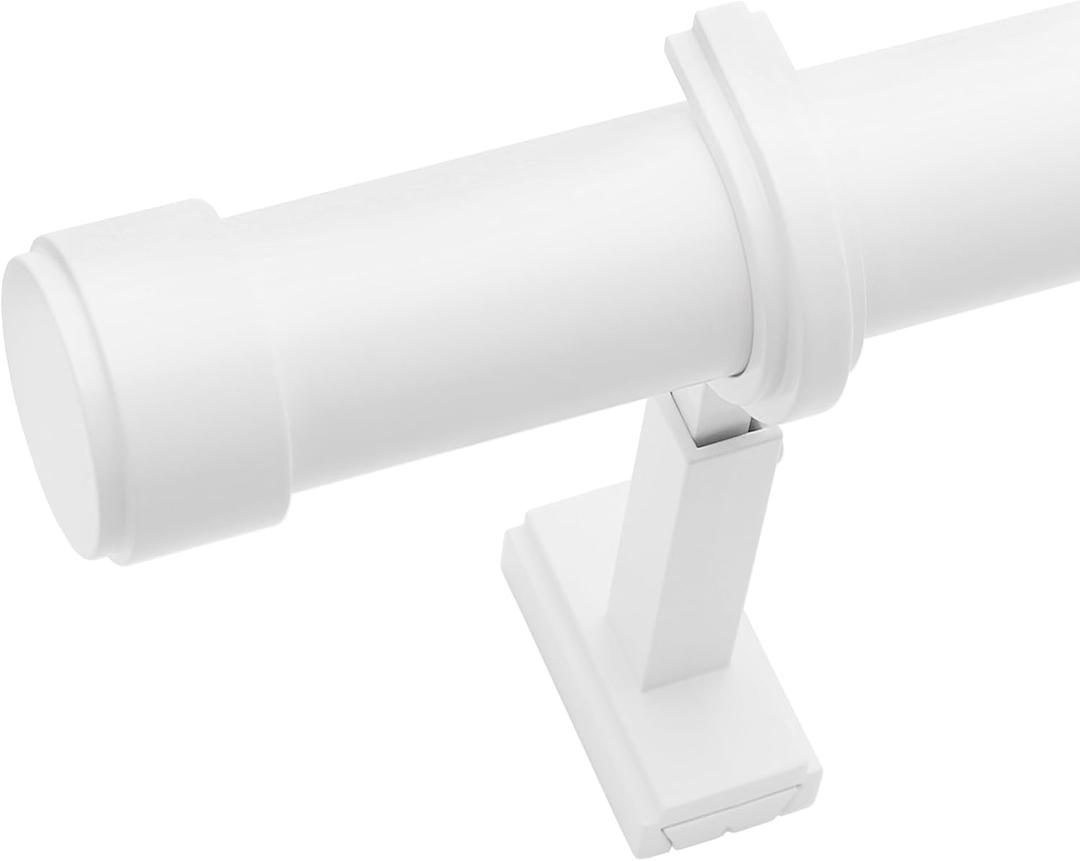 BlastHome Non-Adjustable Luxury Curtain Rods for Windows, 1 Rod Set, 11 foot Fixed Length (Three Rods Connect for a Seamless Look), White