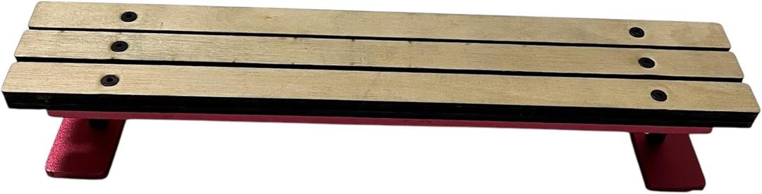 Wooden Fingerboard Park Bench, 9.84 inch, Street Skate Training Obstacle with Non-Slip Grips, Unassembled (Red)