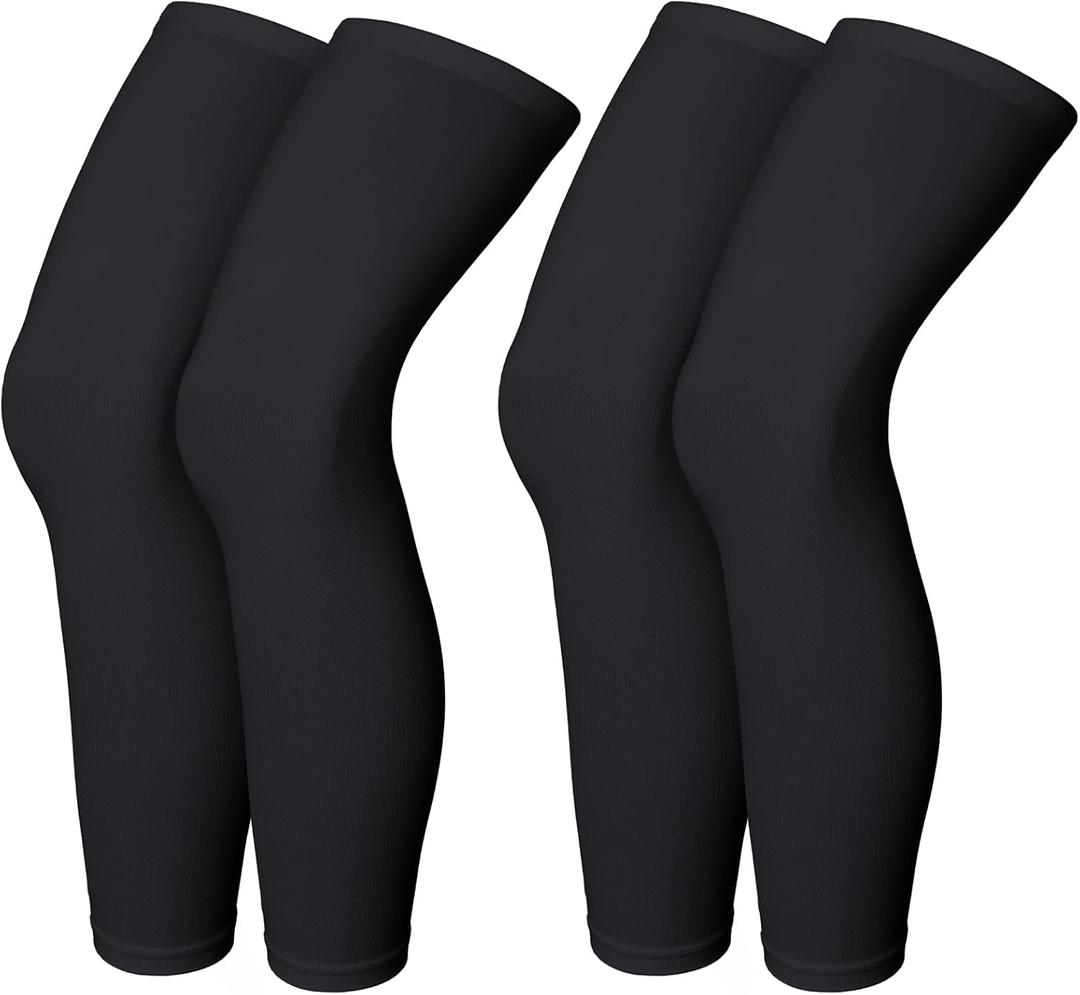Skylety Compression Leg Sleeve Full Length Leg Sleeves Sports Cycling for Men Women, Running, Basketball (Large, Black)