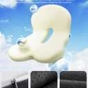 Car Seat Cushion - Memory Foam L-Shaped with Lumbar Support & Anti-Slip Design for Long Driving Comfort, Medium size