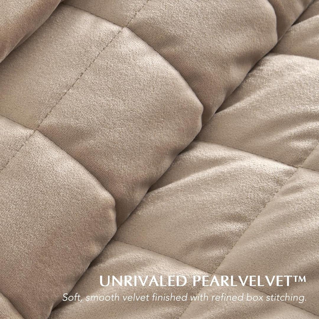 EverGrace Quilt Set Light Brown King Size 108×96in Velvet