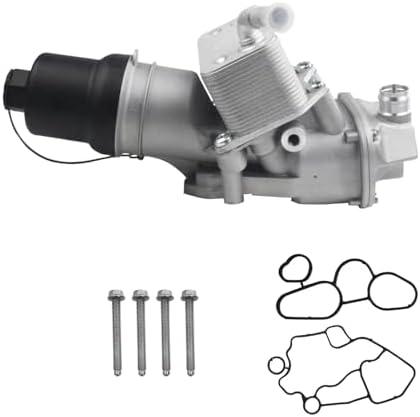 Aluminium Oil Filter Housing with Oil Cooler Compatible with Audi A3 A4 Quattro TT TTS 2.0T 2.0L Volkswagen Jetta 2007-2008 Passat/GTI 2006-2008