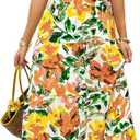 PRETTYGARDEN Women Summer Dresses 2026 Spaghetti Strap Scoop Neck Floral Maxi Dress Flowy Boho Long Sundress with Pockets (S)