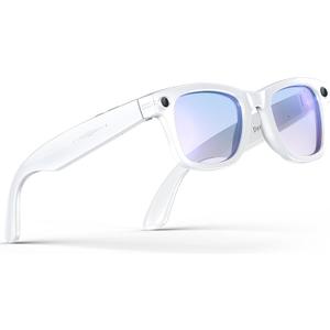 AI Smart Glasses for Men Women, 800w Anti-Shake Camera Glasses, Real-Time Translation, Ai Object Recognition, Bluetooth Audio, Voice Assistant, IP67 Waterproof, Blue Light Glasses for Android and IOS