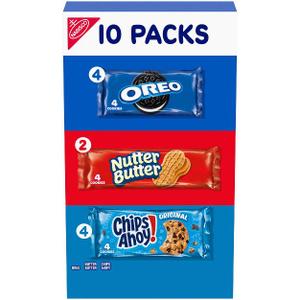 NABISCO Cookie Variety Pack -16.36oz/10ct 4 pack  BBD:10JUL26