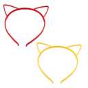 lasenersm 12 Pieces Plastic Cat Ears Headband Multicolor Cat Ear Headbands Headwears for Women Makeup Daily Decorations (At Least 10 Colors)