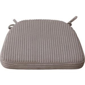 HIGOGOGO D-Shaped Chair Pads Cushions for Dinner Chairs, 17 x 16 Inch Supportive Cushion with Ties, Removable Overstuffed Chair Cushion, Set of 1, Grey