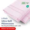 King Pillow Cases Set of 2 - Ultra Soft Hotel Quality Pillowcase Covers - Comfy, Cozy, Cooling & Wrinkle Free - Shrink, Stain & Fade Resistant - Machine Washable Pillow Protectors - 2 Piece Set - Pink