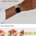JR.DM Gold Watch Bands for Women Compatible with Apple Watch Band 42mm(S3/2/1) 44mm 45mm 46mm 49mm Adjustable Metal Bracelet for iWatch Series1/2/3/4/5/6/7/8/9/10/11 SE 3/2/1 Ultra 1/2/3 (No Case)