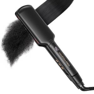 Titanium Flat Iron Hair Straightener for Natural Hair, 2 inch Hair Straightener for Thick Hairs, Silk Press Flat Iron Wide Plate
