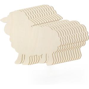 12 Pack 12 Inch Unfinished Wooden Sheep Cutouts Wood Lamb Cutouts for Crafts Natural Blank Wood Slices for Easter DIY Project Painting Home Party Decoration