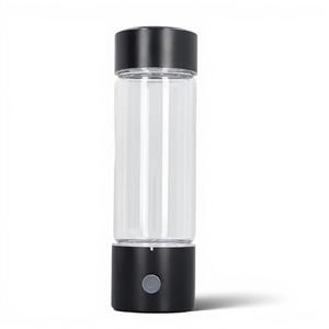 410ML Portable Hydrogen Water with 1200?1400ppb (1.2ppm) in a Cycle,Distilled Water of Aluminum Alloy and high Borosilicate Glass, Water Bottle with 700mAh Battery for Travel