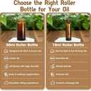 8 Pack Rose Quartz Roller Bottles for Essential Oils, 10ml Refillable Amber Glass Roll On Bottles with Natural Crystal Roller Balls, Leak-Proof Travel Perfume Bottle with Rose Gold Caps