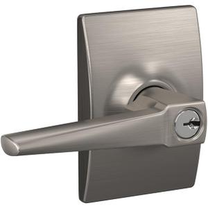 SCHLAGE F51A ELR 619 CEN Eller Lever with Century Trim Keyed Entry Lock, Satin Nickel
