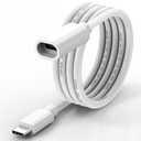 USB C Extension Cable 6.6FT for Power Charging, White Waterproof USBC Male to Female Extender Cord 45W Charging Compatible with Ring USBC Solar Panel,Security Camera,Mag-Safe Charger,Phone