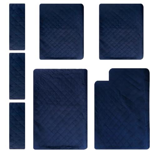 Babvl Ferret Cage Washable Liner Set for Ferret Nation & Critter Nation Cage,Waterproof Ferret Cage Accessories for Small Animals Ferret Rat Chinchilla Hedgehog, Double Unit Combo (Blue)