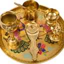 Swastik Christmas Plates Aluminium Gold Color