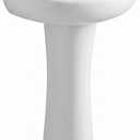 Prestige White Pedestal Sink Vitreous China Ceramic Material 20 X 17, 19 Inch