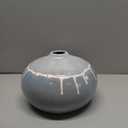 Creative Co-Op Farmhouse Stoneware 2-Tone Vase, Multicolor Reactive Glaze