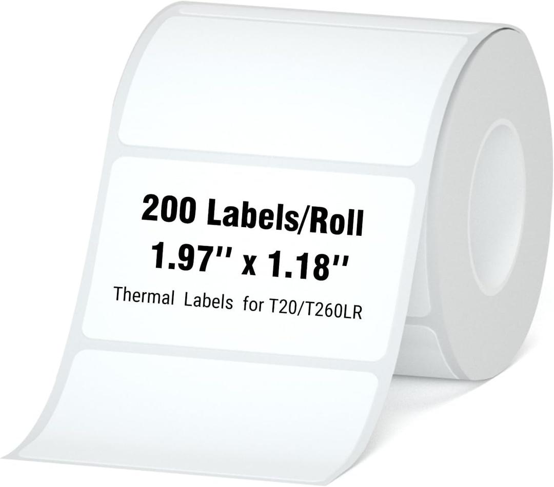 3 x HPRT Thermal Labels, 1.97" x 1.18"(50x30 mm) Waterproof Sticker Paper, Thermal Tape for HPRT T20/T260LR Label Maker, Compatible with Rollo, Phomemo, iDPRT & MUNBYN, 200 Labels/Roll