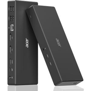 Acer Docking Station, 11-in-1 Laptop Docking Station 4K@60Hz for 3 Monitors with 2x DisplayPort+HDMI, Ethernet, 5Gbps Data, Audio, 135W Power, USBC Dock Compatible with Acer, Dell, MacBook Air/Pro, HP