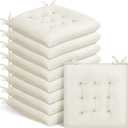 Roowest 9 Pack Seat Cushion Chair Cushions Pads with Ties Non Slip Chair Mat for Kitchen Office Dining Chairs Sofa Patio Furniture Indoor Outdoor Use, 16 x 16 Inch (Beige)