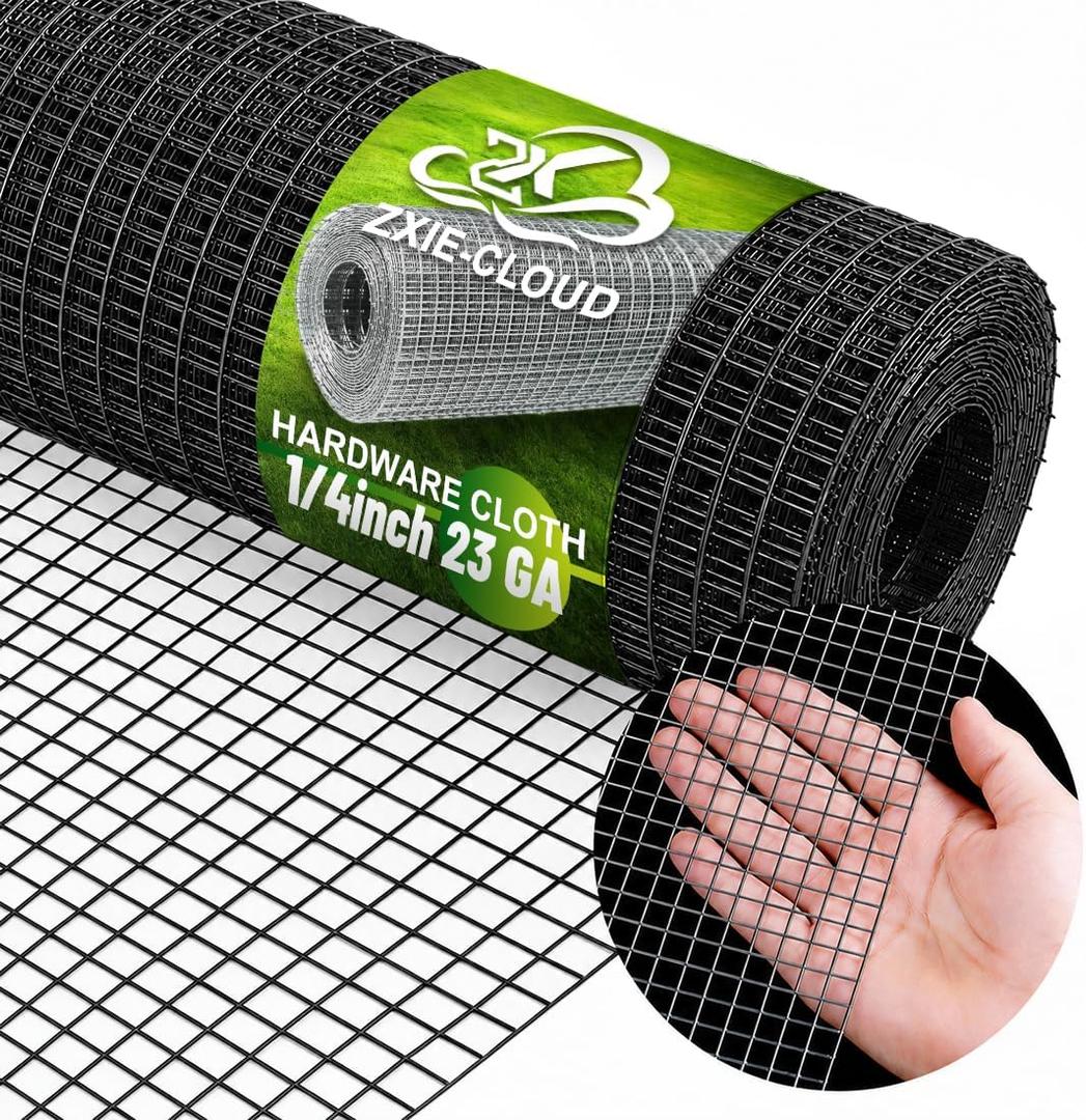 Black Hardware Cloth,Pvc Coated Wire Mesh 1/4 Inch 20inx10ft