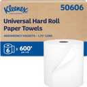 Kleenex Professional Universal Hard Roll Paper Towels, Bulk (50606), Hardwound 1.75" Core, Premium Absorbency Pockets, White (6 Rolls at 600' Each, 3,600'/Case)